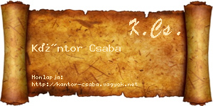 Kántor Csaba névjegykártya