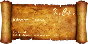 Kántor Csaba névjegykártya