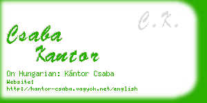 csaba kantor business card